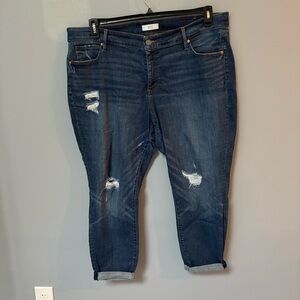 Loft plus modern skinny  Women's Blue Distressed Jeans. Size 22 loft plus jeans